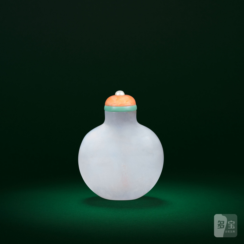 十八世紀 翡翠素面鼻烟壺 | A GREY JADEITE SNUFF BOTTLE - 图4